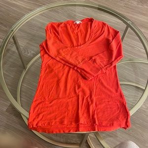 James Perse 3/4 Sleeve Orange Cotton Shirt